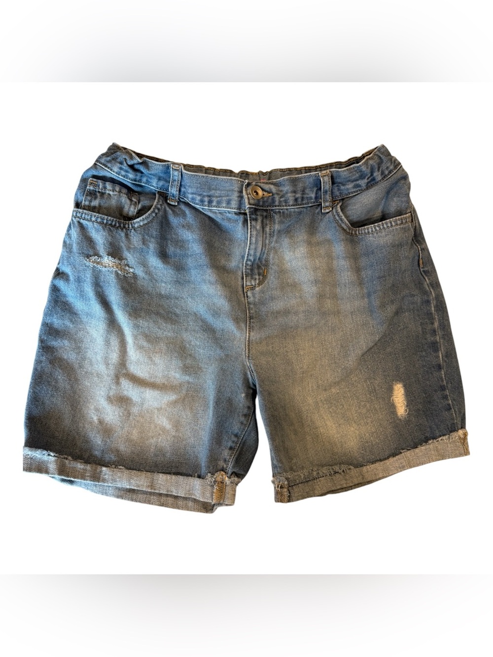 The Children’s Place Midi Mi-Long Distressed Denim Shorts Girls 16 Plus